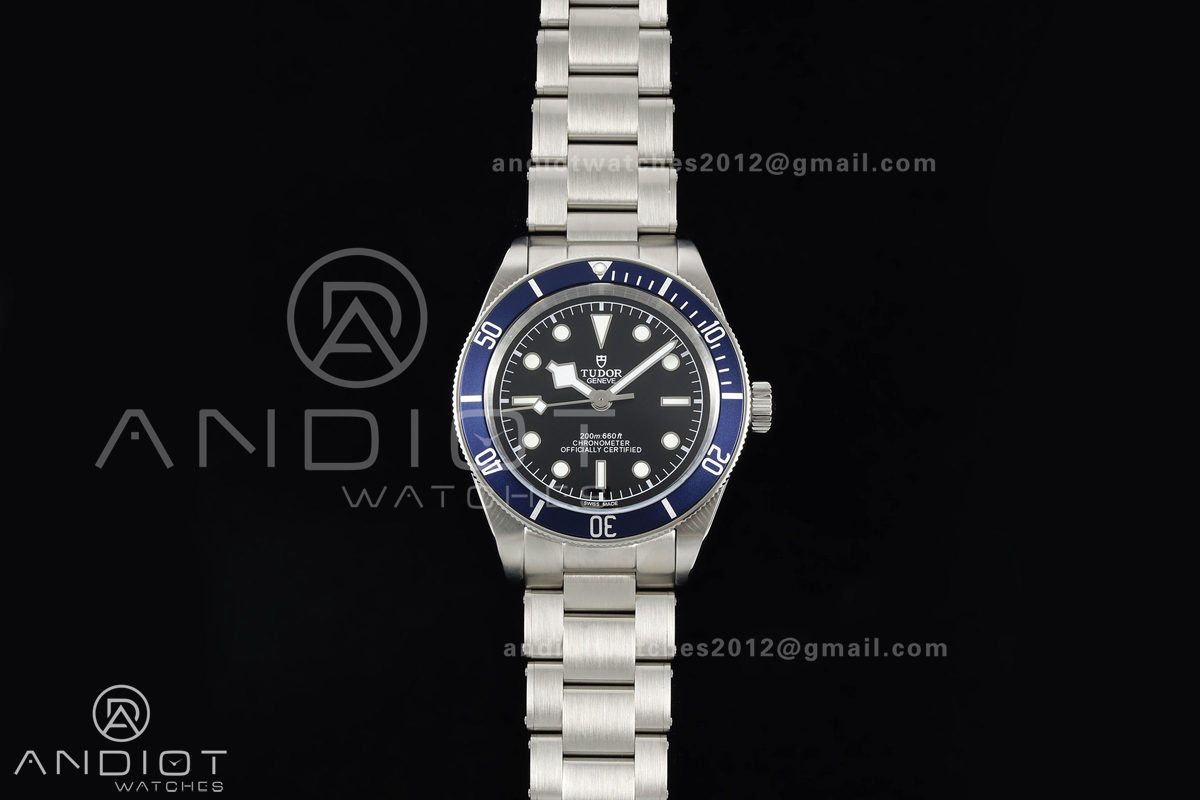 Black bay 41 BLF 1:1 Best Edition Blue Bezel Black Dial on Rivet Strap A2824